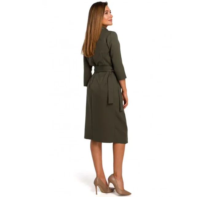 model 15100772 Zavinovací šaty s vázáním černé - STYLOVE