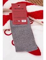 Pánske vianočné ponožky so Santom a nápisom - sivé
