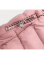 Ružová dámska krátka páperová zimná bunda (5M726-46)