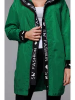 Tenká zelená dámská bunda s ozdobnou lemovkou model 18038046 - S'WEST