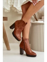 Botki Damskie Ocieplane Na Wysokim Słupku Zapinane Na Zamek Camel Bioria Botki Damskie Ocieplane Na Wysokim Słupku Zapinane Na Zamek Camel Bioria