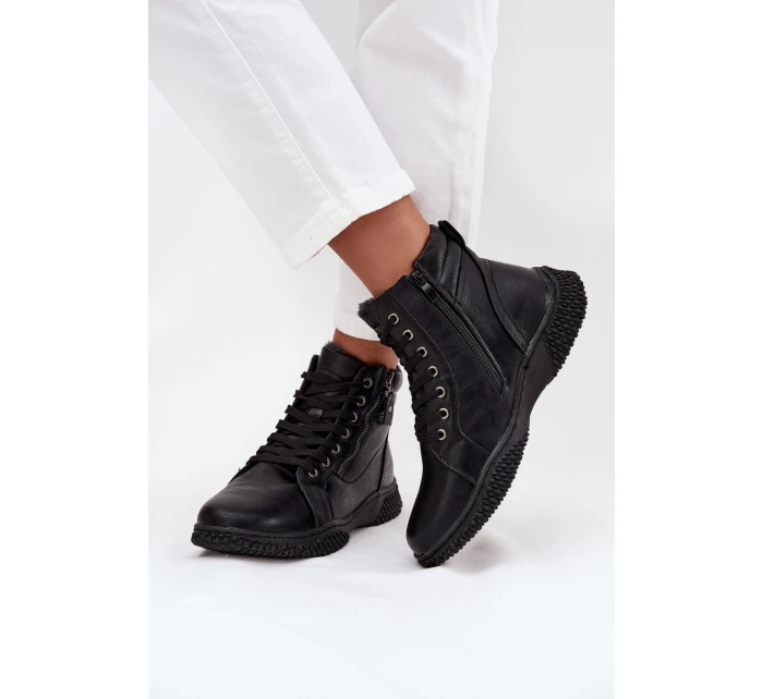 Dámské boty s podšívkou z eko kůže Černé model 21712168 - EVENTO Dámské boty s podšívkou z eko kůže Černé model 21712168 - EVENTO