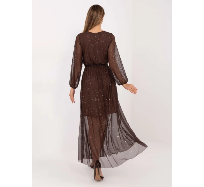 Sukienka IT SK model 21782377 brązowy - FPrice Sukienka IT SK model 21782377 brązowy - FPrice