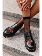 Lakované dámske šnurovacie poltopánky Artiker Black Lakované dámske šnurovacie poltopánky Artiker Black