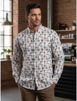 Pánská bílá košile s květinami Dstreet model 21989379 - FashionStreet