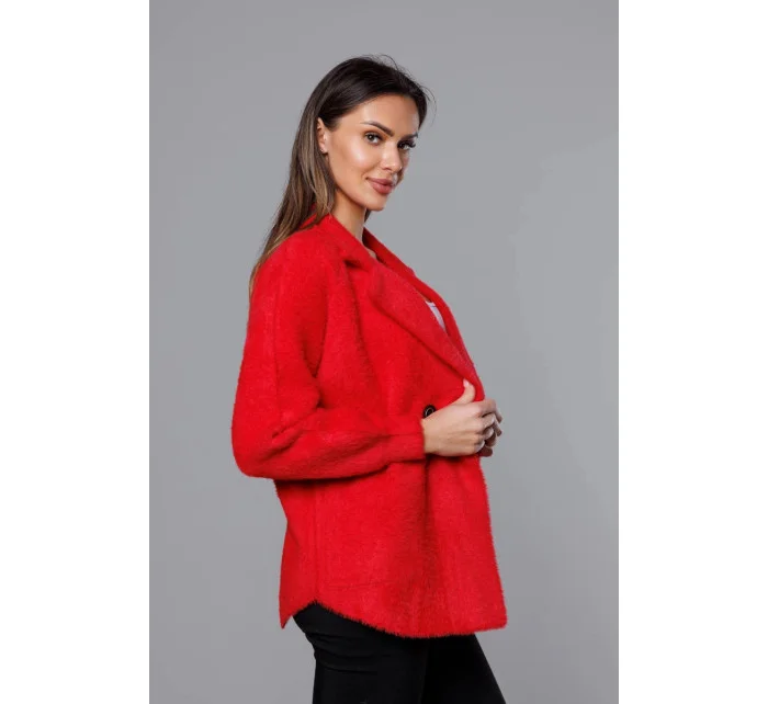 Krátký červený přehoz přes oblečení typu alpaka model 18059121 - MADE IN ITALY
