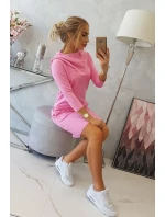 Šaty s kapucňou a vreckami svetlo ružové Šaty s kapucňou a vreckami svetlo ružové