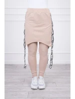 Nohavice/oblek s nápisom selfie beige