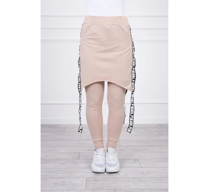 Nohavice/oblek s nápisom selfie beige