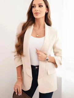 Dámská sako bez zapínání s podšívkou S/M béžová