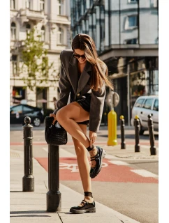 Lakované Dámské Polobotky S Pásky Černé model 21671162 - Boto