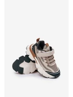 Sneakersy Buty Sportowe Dziecięce Na Rzep Beżowe Ronivelle