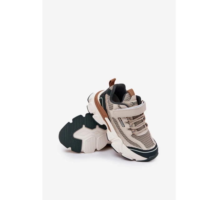 Sneakersy Buty Sportowe Dziecięce Na Rzep Beżowe Ronivelle