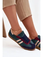 Zazoo N1068 Semišové Nízké Tenisky Dámské Tmavě Zelená