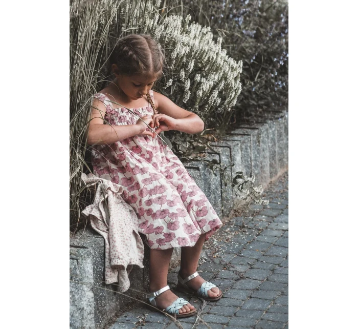 Detské sandále so zapínaním na suchý zips a pletenými remienkami Blue Dianttha Detské sandále so zapínaním na suchý zips a pletenými remienkami Blue Dianttha