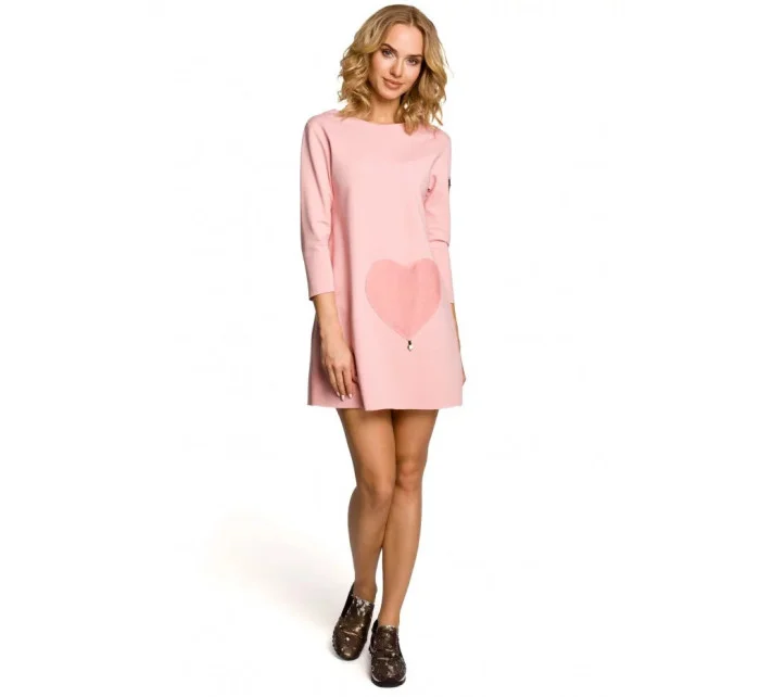 Dámska tunika z francúzskeho froté úpletu s vreckom v tvare srdca M053 - MOE