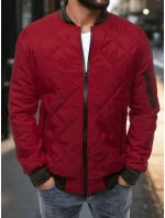 Pánska prešívaná bunda bomber bordová TX2209