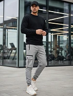 Pánska základná čierna mikina FashionStreet BX5882