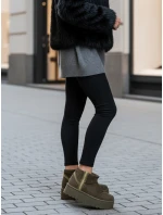 Dámske semišové zelené snežnice FashionStreet ZY1295