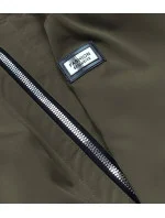 Dámská bunda v khaki barvě s ozdobnou lemovkou model 18059056 - S'WEST