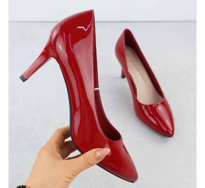 Dámské lodičky na jehlovém podpatku červené Sergio model 21905059 - LEONE Dámské lodičky na jehlovém podpatku červené Sergio model 21905059 - LEONE