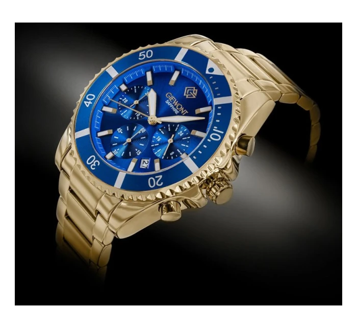 Pánské hodinky Chronograph Sapphire Gold Blue model 21807543 - Giewont Pánské hodinky Chronograph Sapphire Gold Blue model 21807543 - Giewont