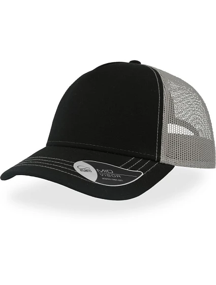 Atlantis Headwear Rapper Canvas 5-panelová sieťovaná čiapka „Rapper Canvas“ 33.6060 čierna/sivá Atlantis Headwear Rapper Canvas 5-panelová sieťovaná čiapka „Rapper Canvas“ 33.6060 čierna/sivá