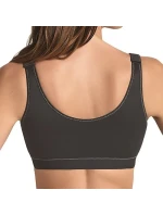 frontline otvorená športová podprsenka so zapínaním vpredu 5523 čierna - Active