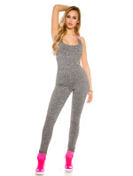 Trendy workout jumpsuit with sexy back