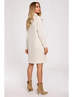 Dámske svetrové šaty M635 beige - Made Of Emotion