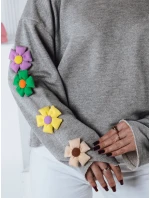 Dámska nadrozmerná mikina RAWEL sivá FashionStreet RY2387 Dámska nadrozmerná mikina RAWEL sivá FashionStreet RY2387