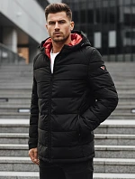 Pánska prešívaná zimná bunda s kapucňou čierna FashionStreet TX4894