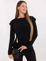 Elegantná vankúšová blúzka čierna (21898)