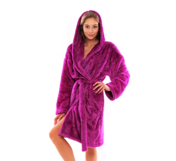 Dámsky župan Lilly extra s kapucňou 3/4 3320 jedna veľkosť fuchsiová - Vestis