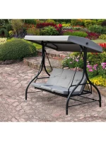 ZÁHRADNÁ A BALKÓNOVÁ HOJDAČKA NINA 3-MIESTNA SIVÁ