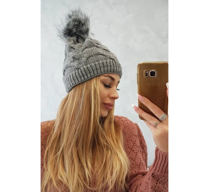 Fleecová čiapka Ela K242 tmavo šedá