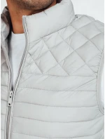 Pánská prošívaná vesta světle šedá model 21991556 - Dstreet