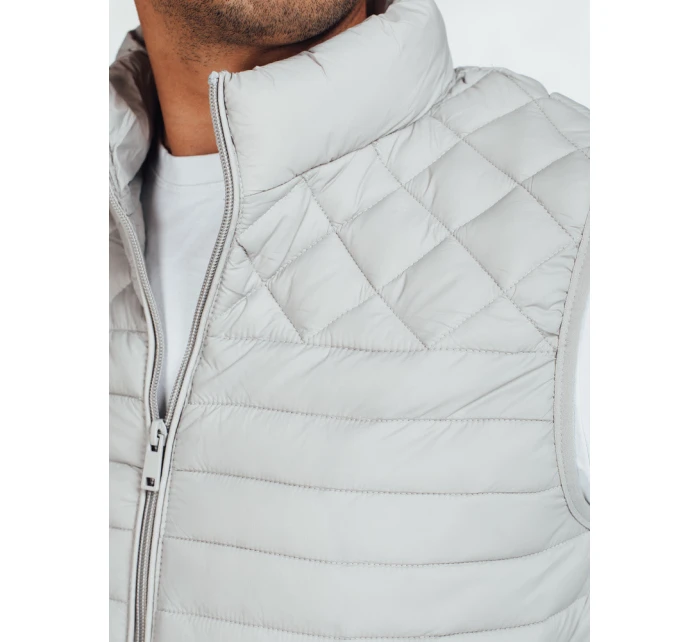 Pánská prošívaná vesta světle šedá model 21991556 - Dstreet