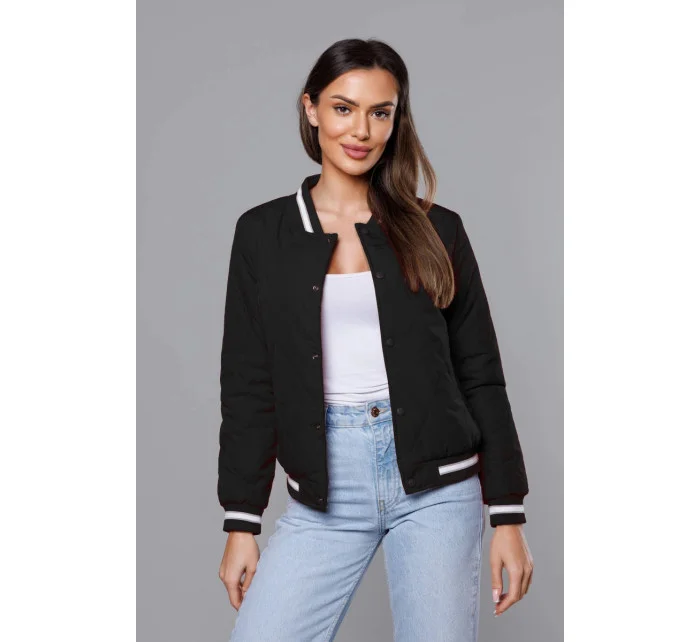 Čierna dámska bunda typu bomber (16M9070-392)