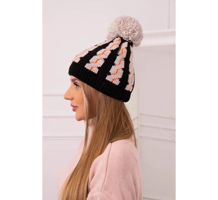 Dámská čepice s bambulí Rozalia model 18751655 - K-Fashion Dámská čepice s bambulí Rozalia model 18751655 - K-Fashion