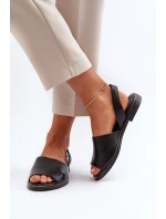 Skórzane Wsuwane Sandały Czarne Lemar Alivia