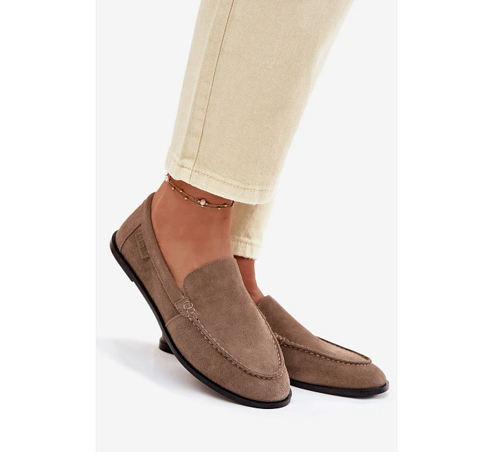 Dámské mokasíny z přírodního semiše Big Star TT274207 Béžové Dámské mokasíny z přírodního semiše Big Star TT274207 Béžové