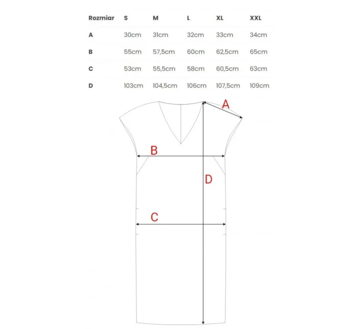 model 20966032 Šaty uvolněného střihu s výstřihem do V korálová barva - STYLOVE