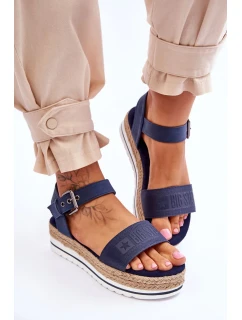 Dámské pohodlné sandály na platformě Big Star námořnická modrá