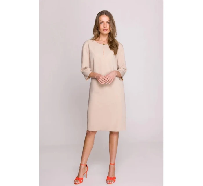 Dámske šaty S394 Beige - Stylove