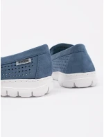 Módne modré dámske mokasíny bez podpätku Módne modré dámske mokasíny bez podpätku