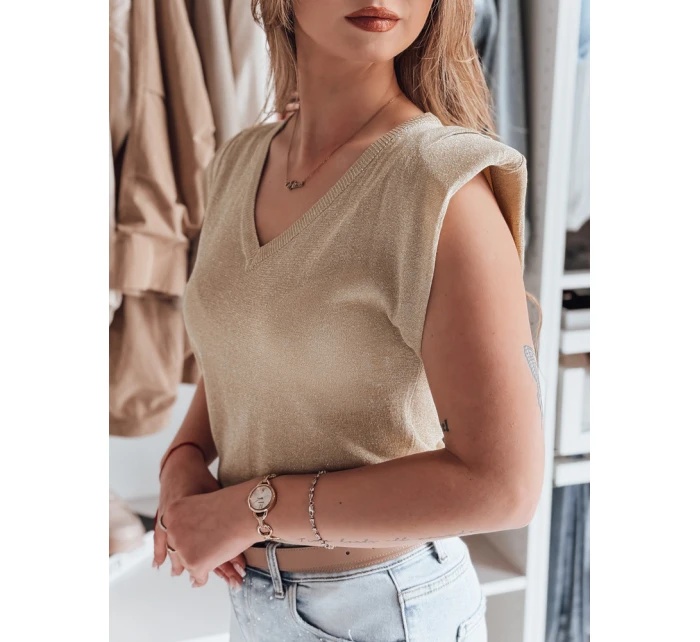 Dámská halenka krátká zlatá Dstreet model 21985789 - FashionStreet