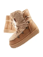 snow boots winter fashion  brown beige dámské model 21395269 - D.Franklin