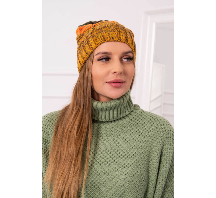 Fleecová čiapka Dolores K303 horčicová+oranžová+zelená