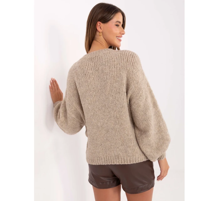 Sweter MI SW model 21418044 beżowy - FPrice Sweter MI SW model 21418044 beżowy - FPrice